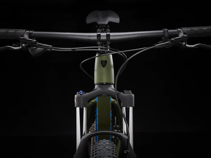 TREK Roscoe 6 Hardtail Mountain Bike in Olive Grey and Waterloo Blue-5